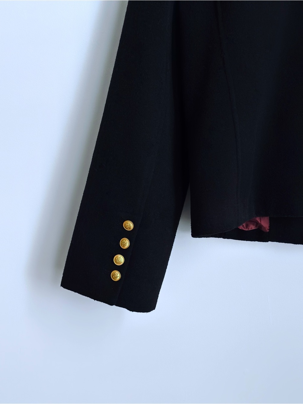 Rebecca Minkoff Women’s Double-Breasted Peacoat Jacket/Gold Buttons/Black/Size M - Picture 8 of 9